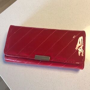 NWOT Glossy Red Quilted Patent Faux Leather Wallet